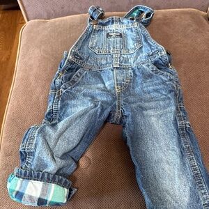 OshKosh B'Gosh Flannel Lined Overalls 12 Months